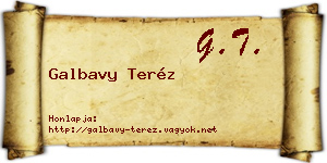 Galbavy Teréz névjegykártya
